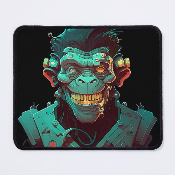 Item preview, cyborg chimp | graphic illustration designed and sold by Inspired Innovations.