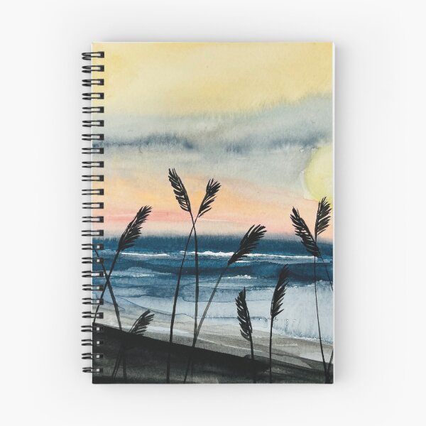 Item preview,  Watercolor Ocean Beach Skyline Sunset designed and sold by JuniperWD.