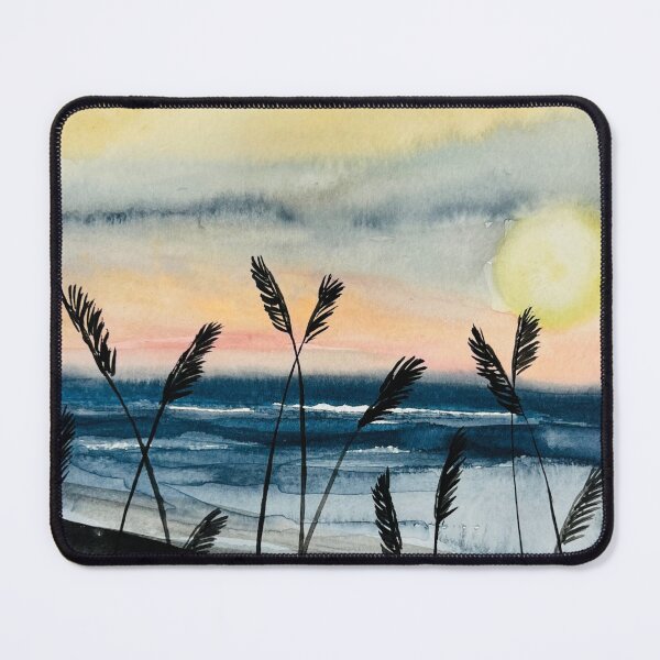 Item preview,  Watercolor Ocean Beach Skyline Sunset designed and sold by JuniperWD.