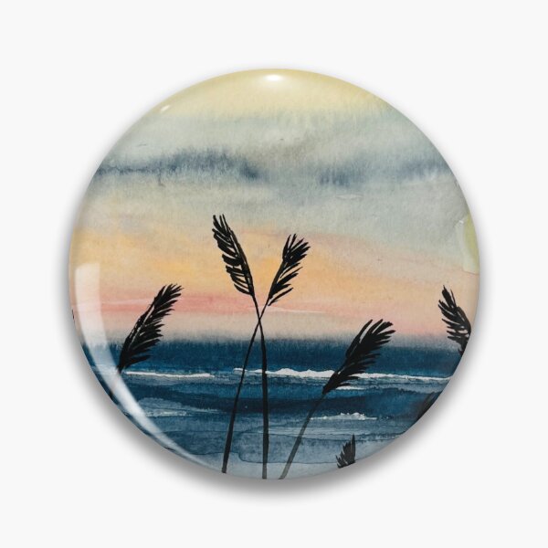 Item preview,  Watercolor Ocean Beach Skyline Sunset designed and sold by JuniperWD.