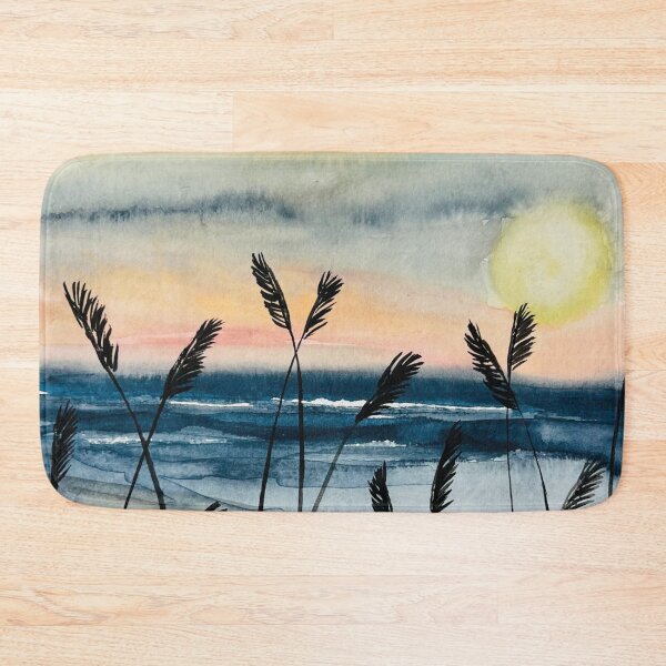 Item preview,  Watercolor Ocean Beach Skyline Sunset designed and sold by JuniperWD.