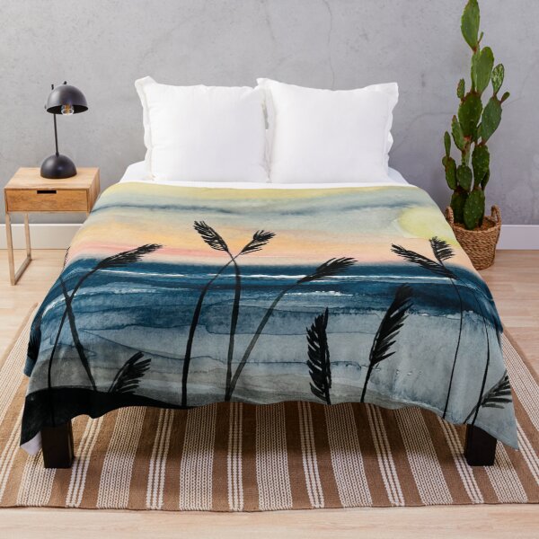 Item preview,  Watercolor Ocean Beach Skyline Sunset designed and sold by JuniperWD.