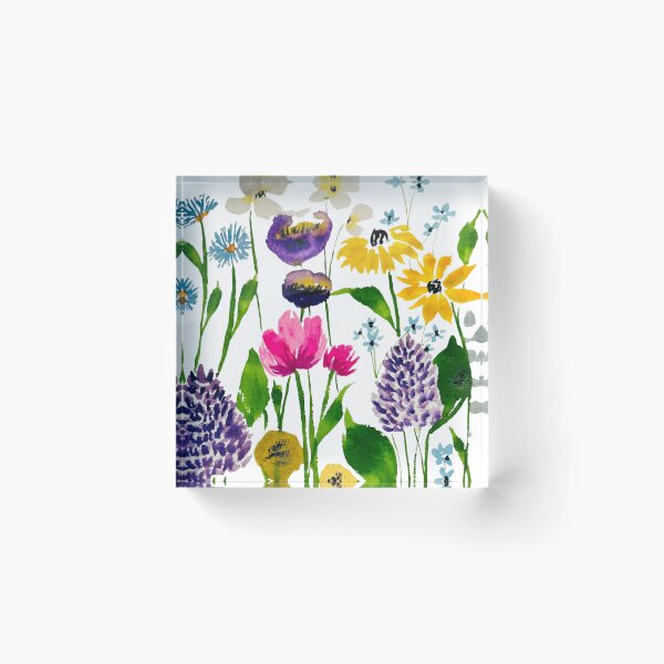 Item preview, Bright Watercolor Wildflowers with Pinks, Purples and Golds designed and sold by JuniperWD.