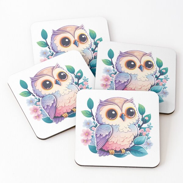 Item preview, Colorful Pastel Cute Owl, Adorable Owl, Pastel colors designed and sold by AHthatIsNice.