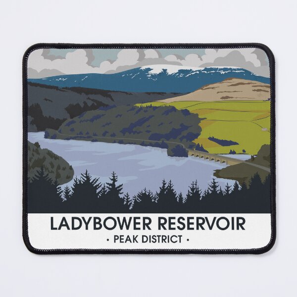 Item preview, Ladybower Reservoir - Peak District - Snake Pass - Travel Poster designed and sold by Inflict Design.