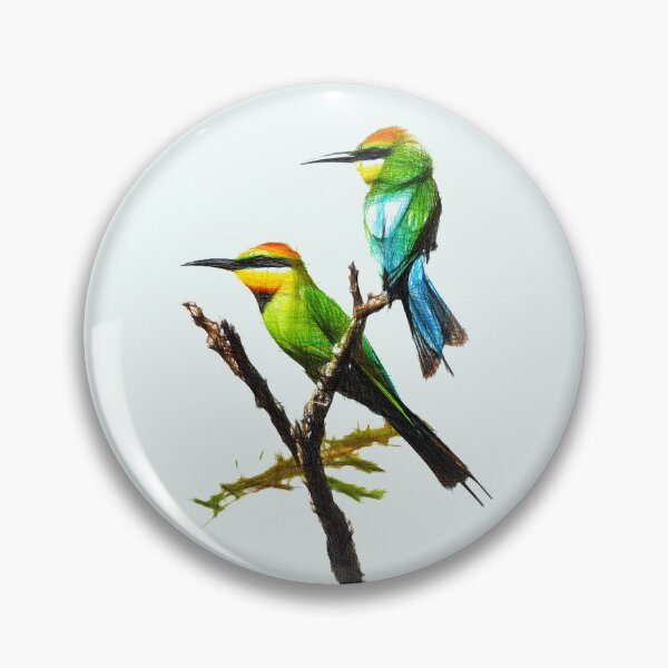 Item preview, Two bee eaters. Image made using only lines. designed and sold by janesg.