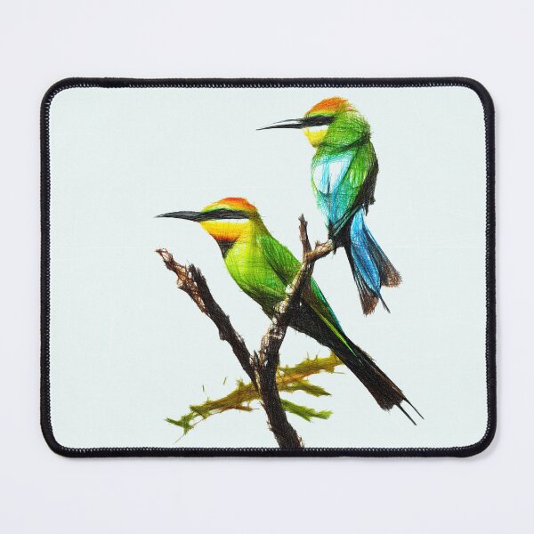 Item preview, Two bee eaters. Image made using only lines. designed and sold by janesg.