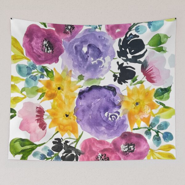 Item preview, Watercolor Flowers Lavender and Burgundy Florals designed and sold by JuniperWD.