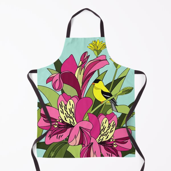 Item preview, American Goldfinch and Alstroemeria Flowers designed and sold by studioart.