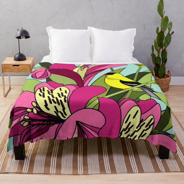 Item preview, American Goldfinch and Alstroemeria Flowers designed and sold by studioart.