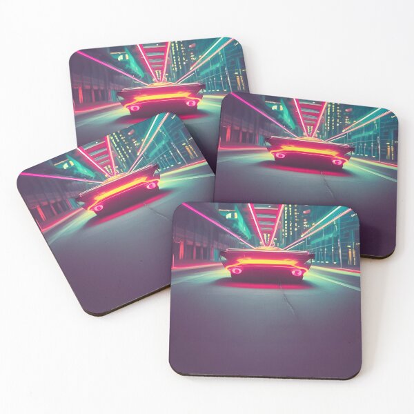 Item preview, Synth Wave City Night Driving Neon Street Lights designed and sold by Ink Art Design.