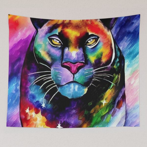 Item preview, Panther / Cougar - Rainbow Colors designed and sold by ArtistsQuest.