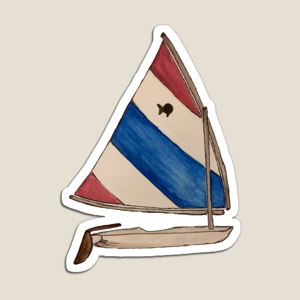 Vista previa del artículo con la obra «Sunfish Velero Rojo Blanco y Azul», diseñado y vendido por Sarah Klos.
