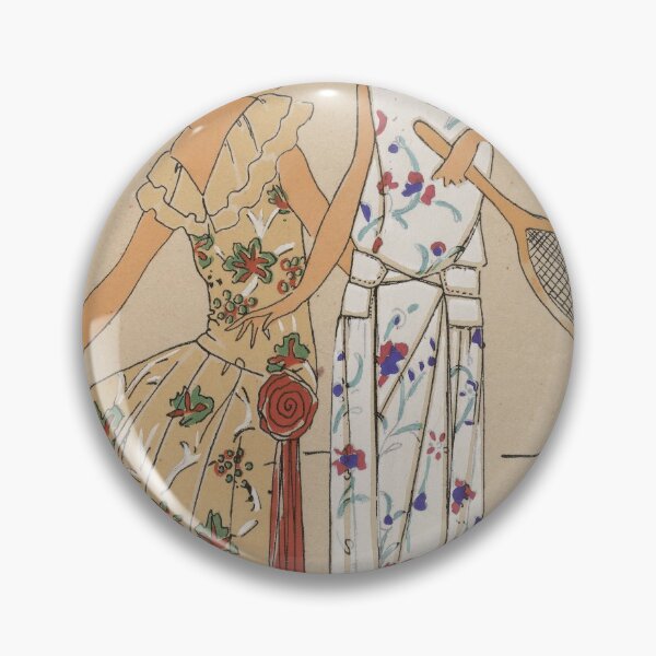 Item preview, High Resolution | Women Playing Tennis Vintage Line Drawing Watercolor designed and sold by archerfield.