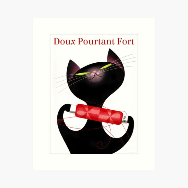 Item preview, Vintage French thread advert and cute kitten designed and sold by Glimmersmith.
