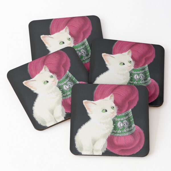 Item preview, Vintage German wool yarn advert featuring a cute kitten designed and sold by Glimmersmith.