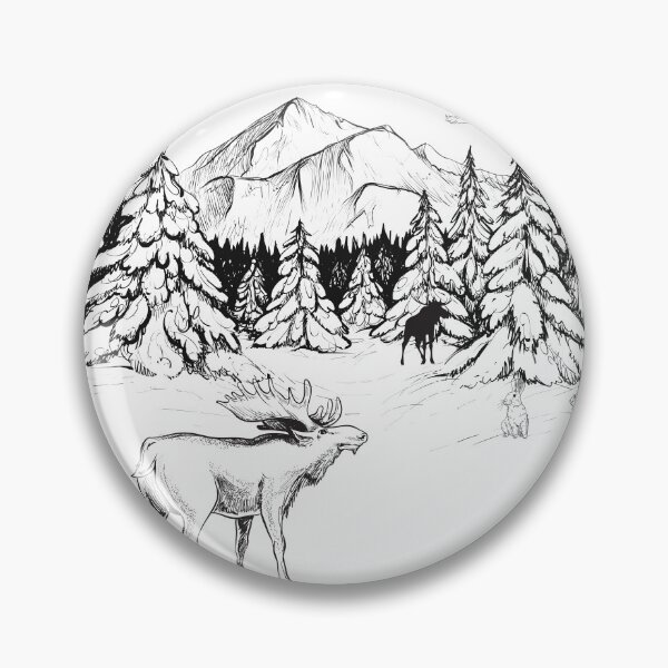 Item preview, Moose in a snowy forest  designed and sold by courtney petersen.