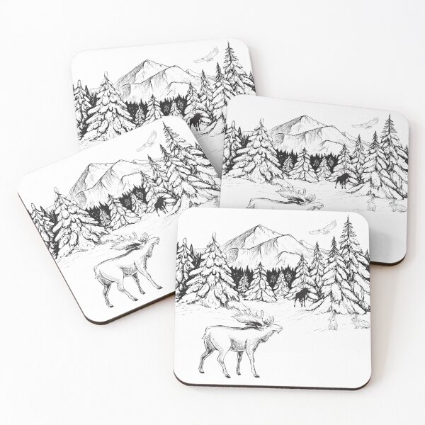 Item preview, Moose in a snowy forest  designed and sold by courtney petersen.