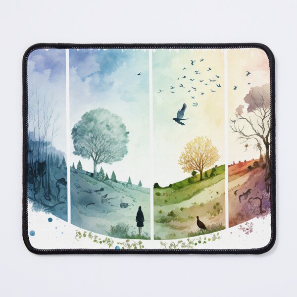 Item preview, Cool Watercolor Art-Seasons Landscape designed and sold by letsgetinspired.