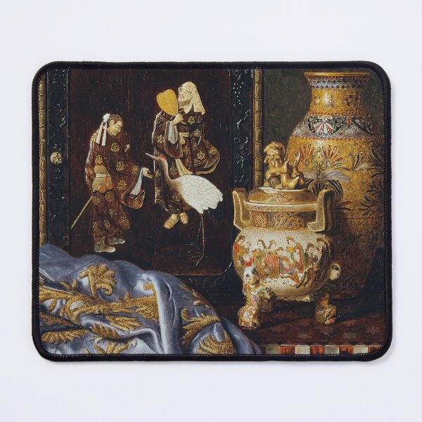 Item preview, Restored Vintage Art | Vase Still Life Oil Painting | Dark Academia Aesthetic designed and sold by archerfield.