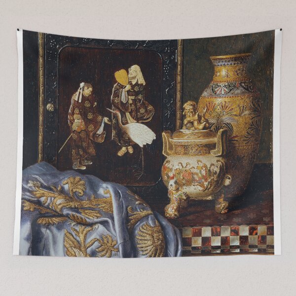 Item preview, Restored Vintage Art | Vase Still Life Oil Painting | Dark Academia Aesthetic designed and sold by archerfield.