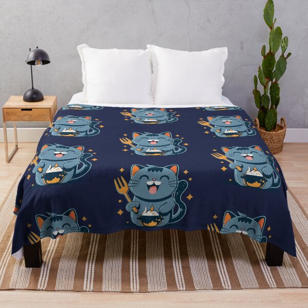 Item preview, Cat eating, accessories, carpet and bowl in blue designed and sold by RamboDesign.