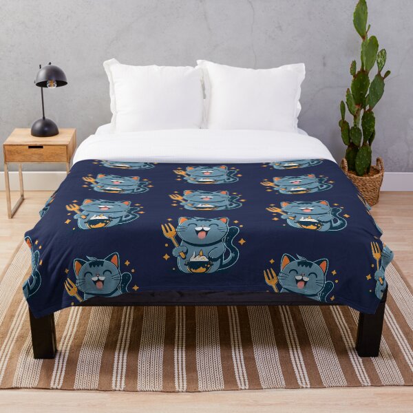 Item preview, Gato comedero, accesorios, alfombra y bol en azul designed and sold by RamboDesign.