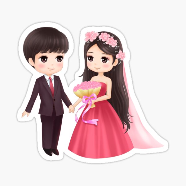 Cute Wedding Couple Stickers, Zazzle