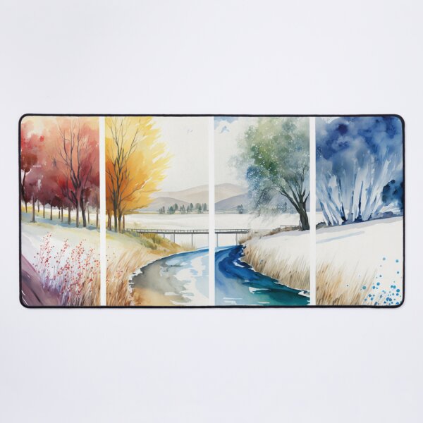 Item preview, Cool Watercolor Art-Seasons Landscape designed and sold by letsgetinspired.