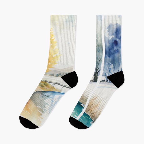 Item preview, Cool Watercolor Art-Seasons Landscape  designed and sold by letsgetinspired.
