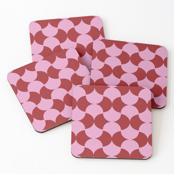 Item preview, Copy of Modern Round Tiles Illusion Style Pattern, Red Pink Simple designed and sold by Dazzline Designs.