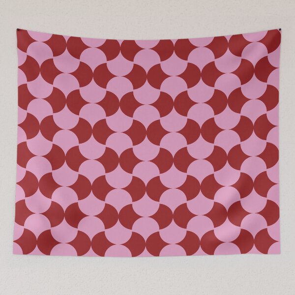 Item preview, Copy of Modern Round Tiles Illusion Style Pattern, Red Pink Simple designed and sold by Dazzline Designs.