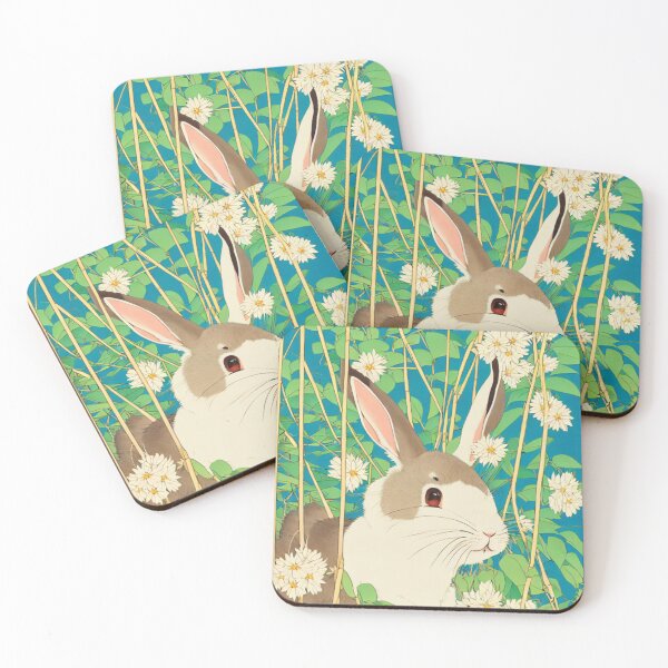 Item preview, Floral Adventures of a Rabbit Bunny Mini Rex Rabbit Velveteen Lop designed and sold by wigobun.