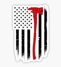 Thin Red Line Firefighter Axe Sticker