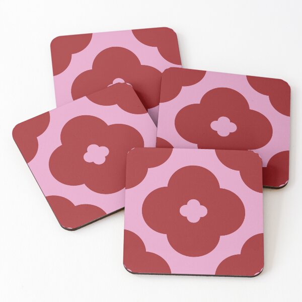 Item preview, Floral Moroccan Bright Red, Pink Tiles Pattern Illustration,Circle Floral, Mediterranean Style designed and sold by Dazzline Designs.