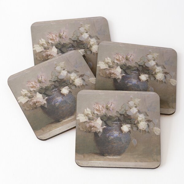 Item preview, High Resolution Vintage Oil Painting | Still Life of Roses | Neutral | Moody and Muted designed and sold by archerfield.