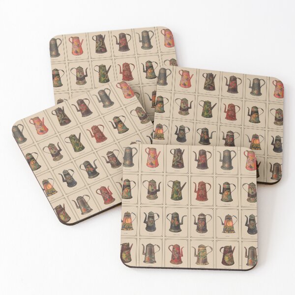 Item preview, Vintage Toleware Coffee Pot Paintings designed and sold by Strad Digital ART.