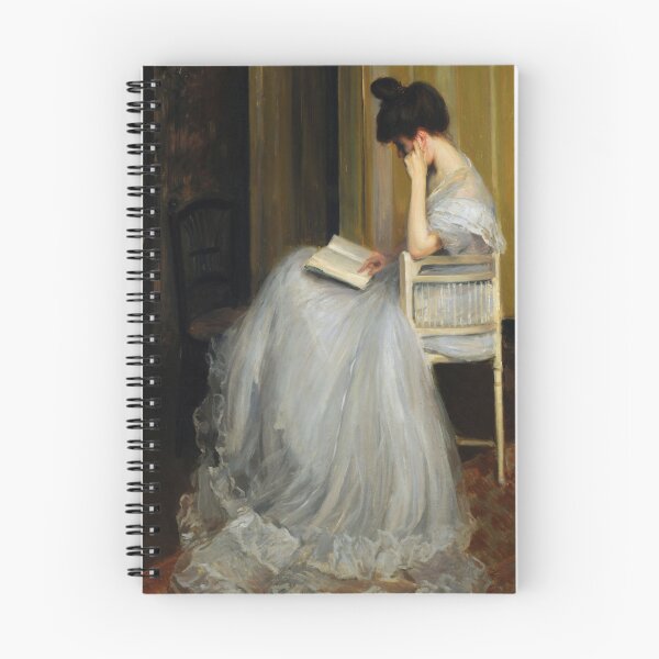 Item preview, Woman Reading A Book | Vintage Wall Art | Dark Academia Decor | Restored Oil Painting designed and sold by archerfield.