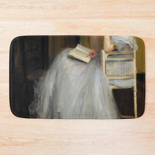 Item preview, Woman Reading A Book | Vintage Wall Art | Dark Academia Decor | Restored Oil Painting designed and sold by archerfield.