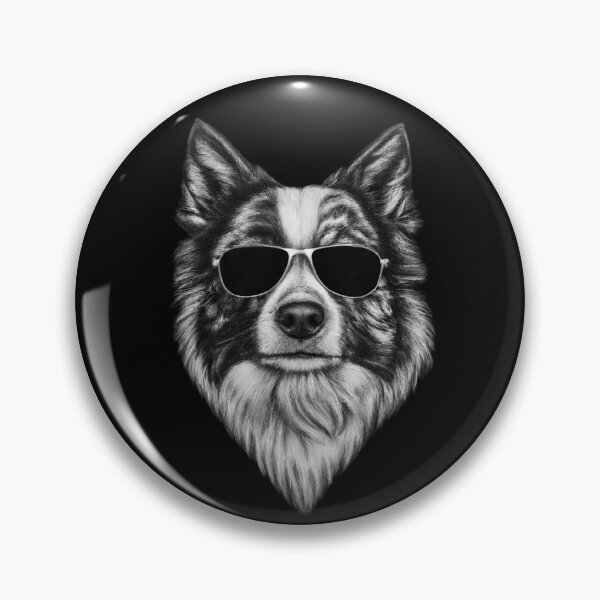 Aperçu de l'œuvre Border Collie avec des lunettes de soleil créée et vendue par Rahdoo.