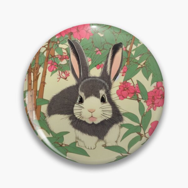 Item preview, Grey Furball Frenzy in Springtime An American Mini Rex Rabbit Bunny Mom designed and sold by wigobun.