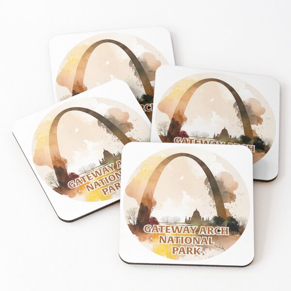 Item preview, Gateway Arch National Park Boho Watercolor Circle designed and sold by PikoApparel.