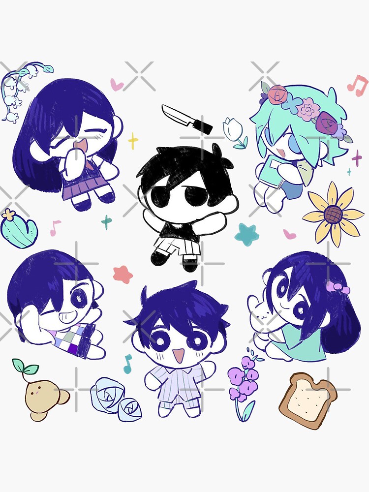 Download Omori Pfp With Stickers Wallpaper