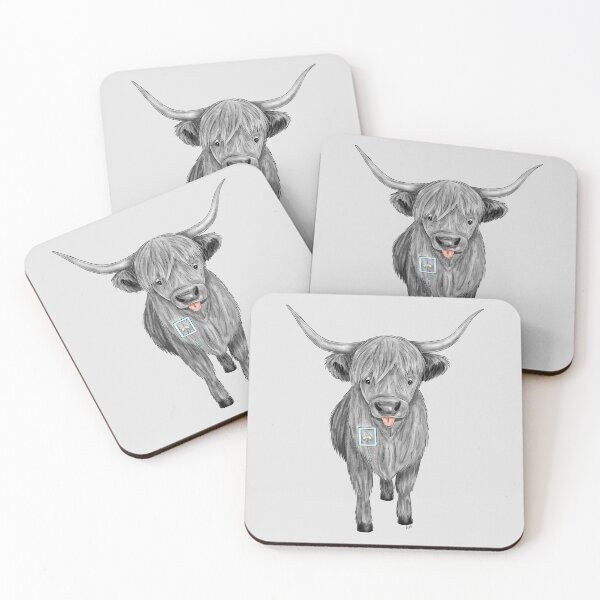 Item preview, Highland Cow with a Port (B&W) designed and sold by misslovelymess.
