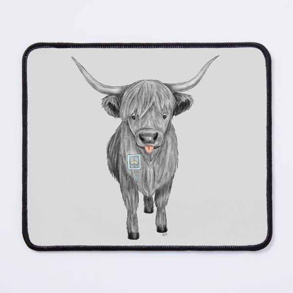 Item preview, Highland Cow with a Port (B&W) designed and sold by misslovelymess.