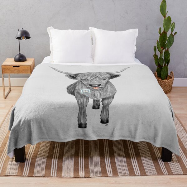 Item preview, Highland Cow with a Port (B&W) designed and sold by misslovelymess.