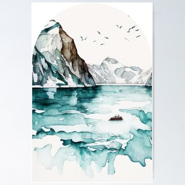 Item preview, Glacier Bay National Park Boho Watercolor Arch designed and sold by PikoApparel.