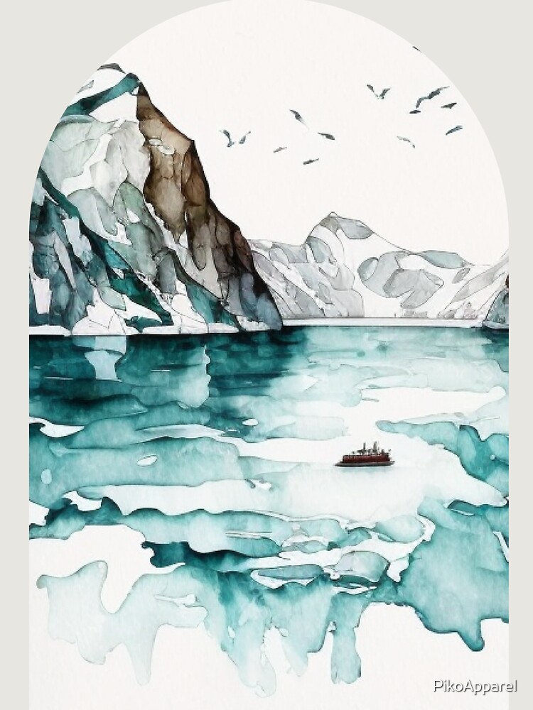 Thumbnail 6 von 6, Premium Oversized Pullover, Glacier Bay National Park Boho Watercolor Arch designt und verkauft von PikoApparel.