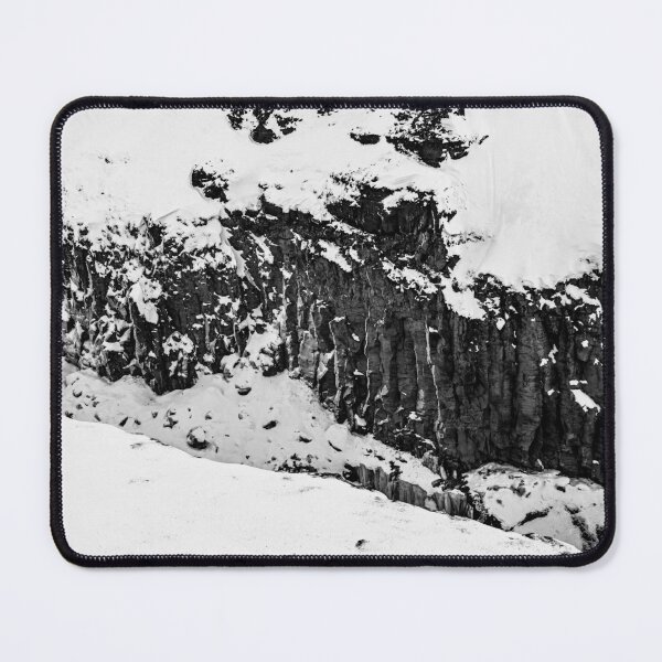 Item preview, Texture of Basalt Columns and Snow in Iceland B&W designed and sold by Kate-P-.