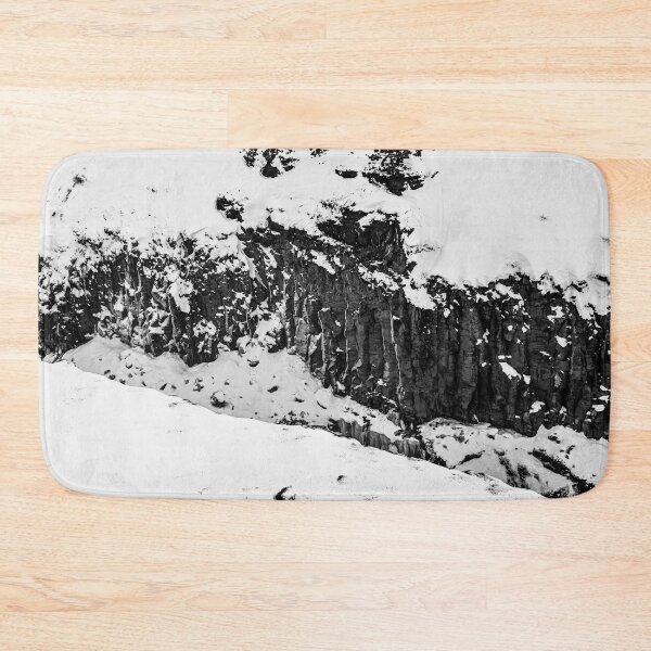Item preview, Texture of Basalt Columns and Snow in Iceland B&W designed and sold by Kate-P-.